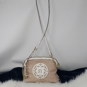 Nanette Lepore Tan and White Crossbody Bag